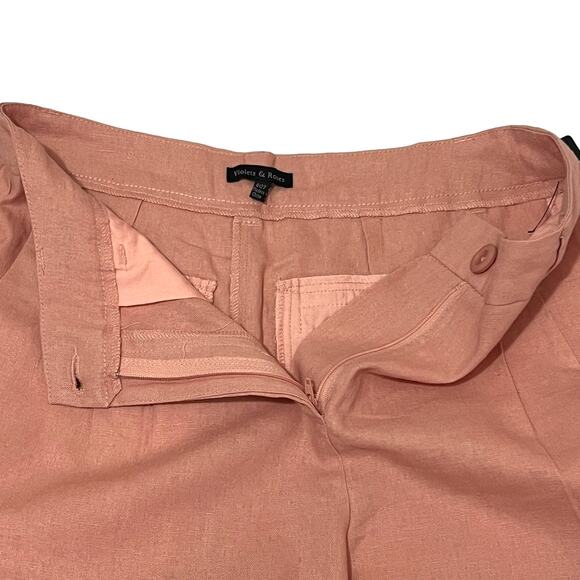 Violets & Roses SIZE 4/27 Pleated Casual Linen Blend Shorts  Stitch Fix Wide Leg - Picture 6 of 8
